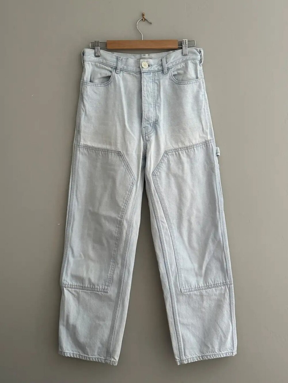 JESSE KAMM PATCHFRONT HANDYPANT JEANS IN PALE BLUE COLORWAY
